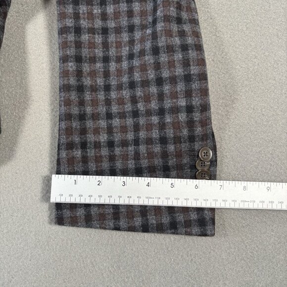 S Cohen Angelico Men’s 48R 100% Wool Checked Plaid Blazer Sport Coat Jacket Fall - Picture 12 of 16